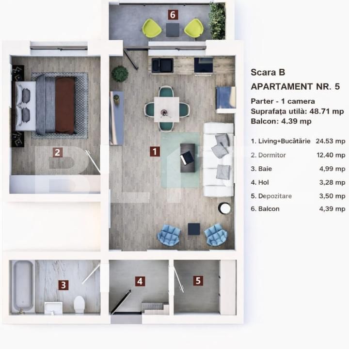 Apartament de vânzare 2 camere Sanpetru - 190402AV | BLITZ Brașov | Poza2