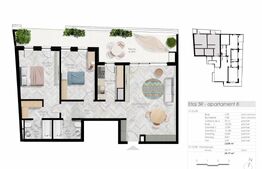 Apartament cu 3 camere, 2 bai, 88 mp, terasa 30 mp, Clinicilor