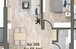 Apartament cu 2 camere, 58 mp, semifinisat, zona Iulius Mall