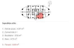 Apartament 1 camere, 48 mp, semifinisat, imobil nou - Manastur