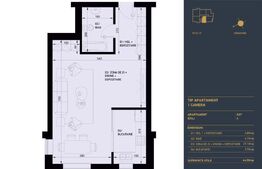 Apartament cu 1 camera, Smart Home, 44.5 mp - Complex Rezidential Nou