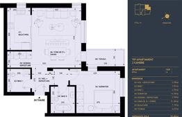 Apartament cu 2 camere si 2 bai, Smart Home, 60 mp - Complex Rezidential Nou