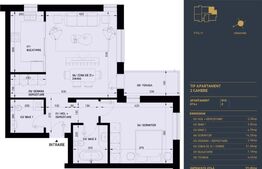 Apartament cu 2 camere si 2 bai, Smart Home, 60 mp - Complex Rezidential Nou