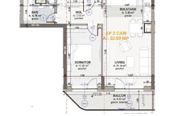 Apartament lux, 2 camere, 53 mp, terasa 9.57 mp, etaj 1, garaj, Eroilor
