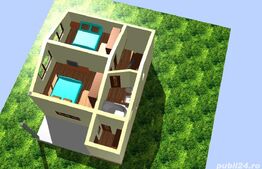 Cabană din lemn masiv, 100 mp utili, teren 3000 mp, Someșu Rece