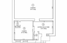 Apartament de 2 camere, demisol, zonă centrală