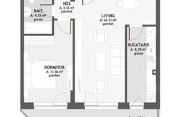 Apartament semidecomandat, 54,74 mp utili, terasa, garaj, zona Eroilor