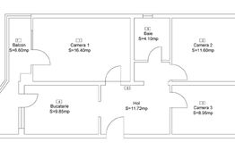 Apartament 3 camere, decomandat, balcon, parcare, zona Calvaria Mănăștur