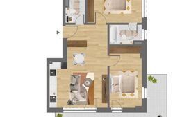 Comision 0 ! 3 camere, 2 bai, 72 mp, 23 mp Terasa, nZEB, Dambul Rotund