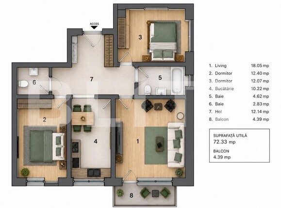 Apartament de vânzare 3 camere Sanpetru - 194289AV | BLITZ Brașov | Poza1
