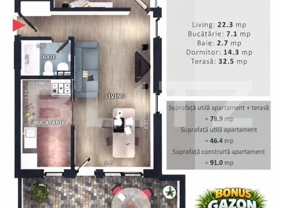 Apartament de vânzare 2 camere Floreşti - 194872AV | BLITZ Cluj-Napoca | Poza1