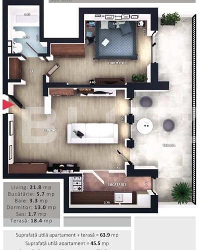 Apartament de vânzare 2 camere Floreşti - 194875AV | BLITZ Cluj-Napoca | Poza2