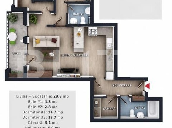 Apartament de vânzare 3 camere Floreşti - 194881AV | BLITZ Cluj-Napoca | Poza1