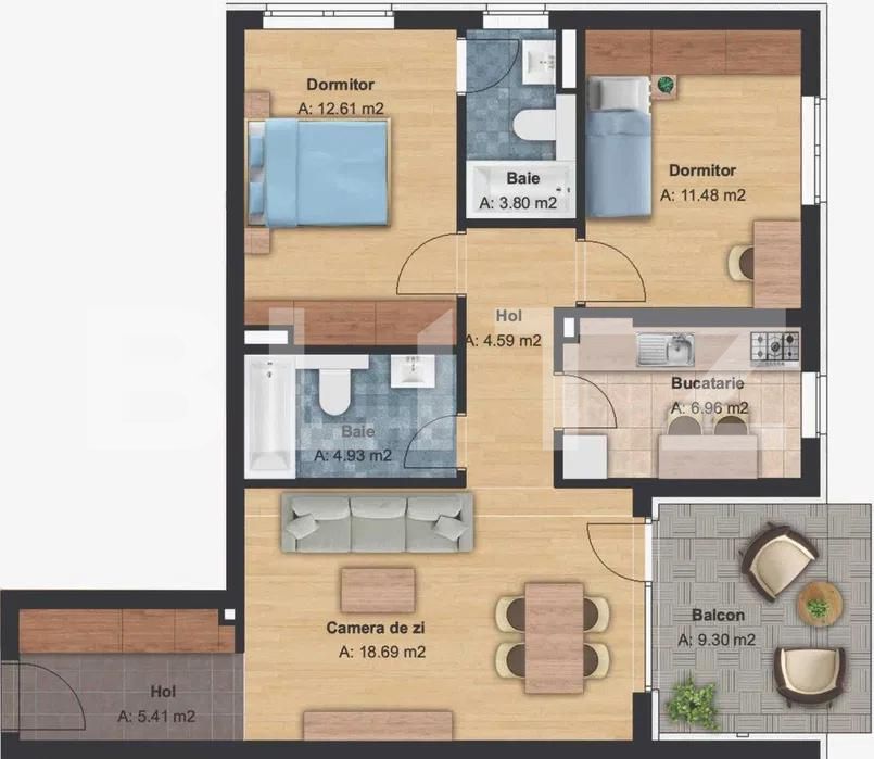 Apartament de închiriat 2 camere Andrei Mureşanu - 195250AI | BLITZ Cluj-Napoca | Poza6