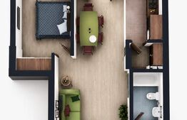 Apartament 2 camere, 51.60 mp, decomandat, balcon, CF, parcare, boxa, Zona Vivo 