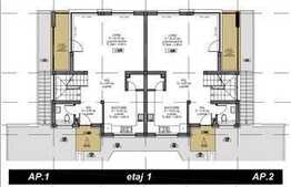 Casa cuplata, 119 mp utili, 220 mp teren, semifinisat, zona Buna Ziua!