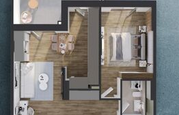 Apartament 2 camere, 59 mp, balcon 13 mp,  proiect nou nZEB, zona Rivus