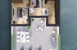 Apartament 2 camere, 58 mp, terasa 63 mp, proiect nou nZEB, zona Rivus