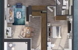 Apartament 2 camere, 58 mp, Ansamblu rezidential standard NZEB_zona RIVUS