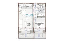 Apartament lux 2 camere 45 mp, terasa 10.50 mp, etaj intermediar, garaj, Eroilor
