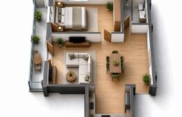 Apartament nou cu C.F., 2 camere, 56 mp utili, terasă, Mărăști