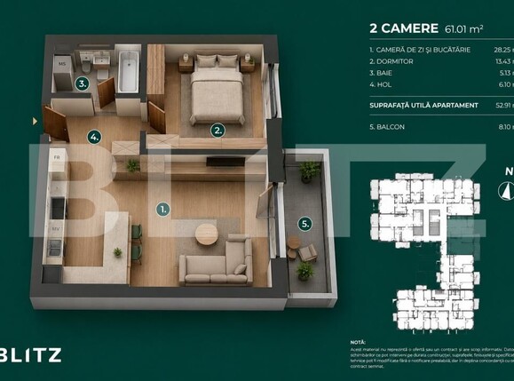 Apartament de vânzare 2 camere Bună Ziua - 197440AV | BLITZ Cluj-Napoca | Poza2