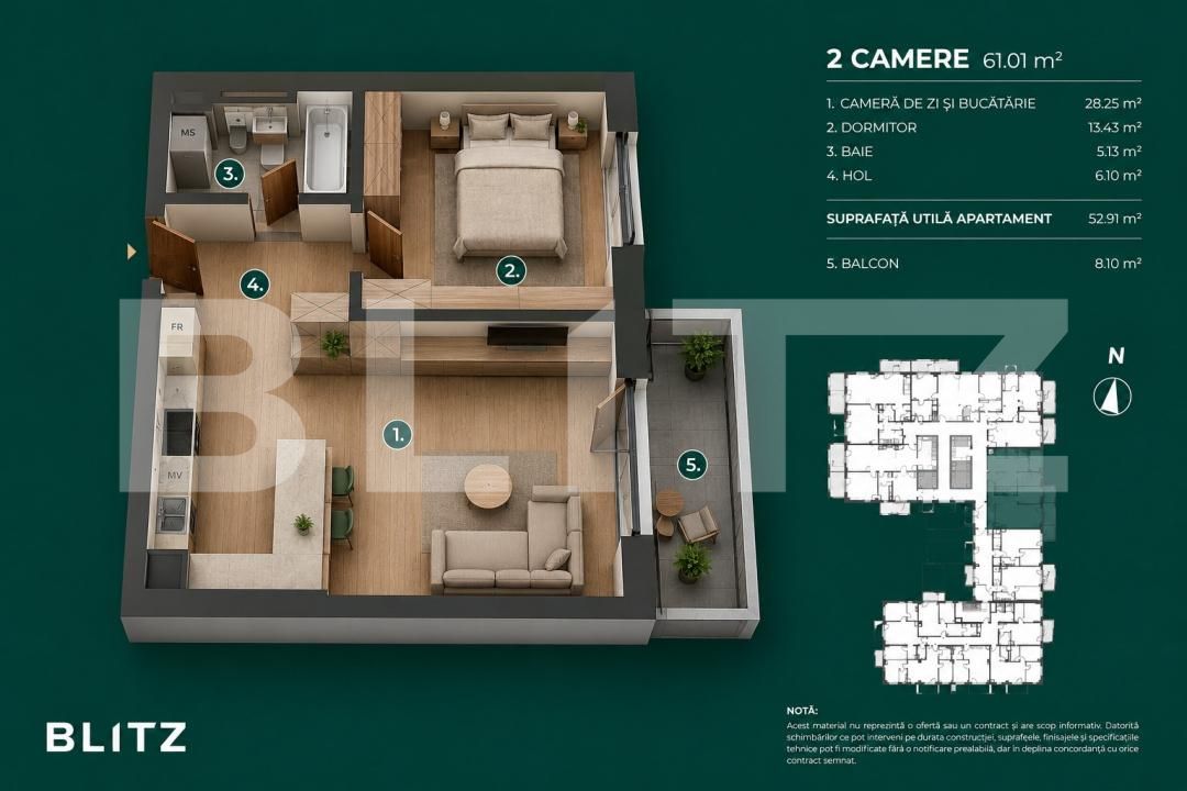 Apartament de vânzare 2 camere Bună Ziua - 197440AV | BLITZ Cluj-Napoca | Poza2