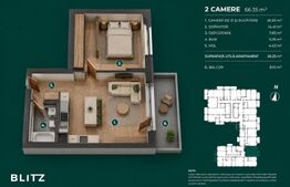 Apartament semifinisat 2 camere / Standarde nZEB /Ansamblu nou / Buna Ziua