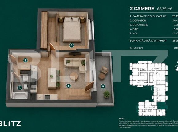 Apartament de vânzare 2 camere Bună Ziua - 197441AV | BLITZ Cluj-Napoca | Poza2