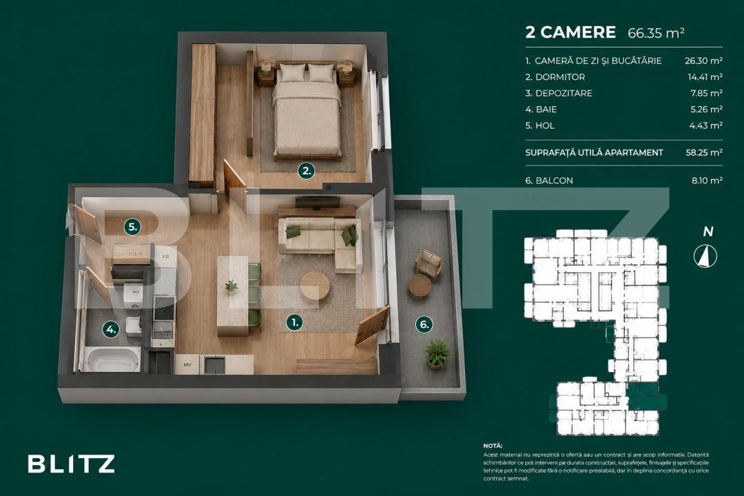 Apartament de vânzare 2 camere Bună Ziua - 197441AV | BLITZ Cluj-Napoca | Poza2