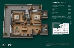 Apartament 3 camere \ Gradina 102 mp \ Bloc Nou \ Buna Ziua