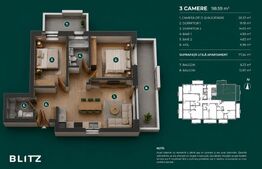Apartament 3 camere / 2 Balcoane / nZEB / Buna Ziua