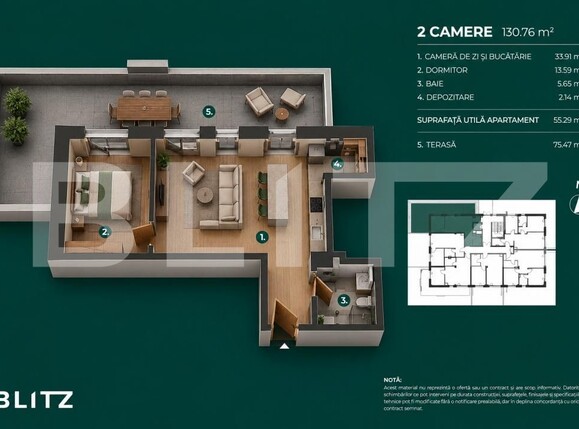 Apartament de vânzare 2 camere Bună Ziua - 197450AV | BLITZ Cluj-Napoca | Poza2