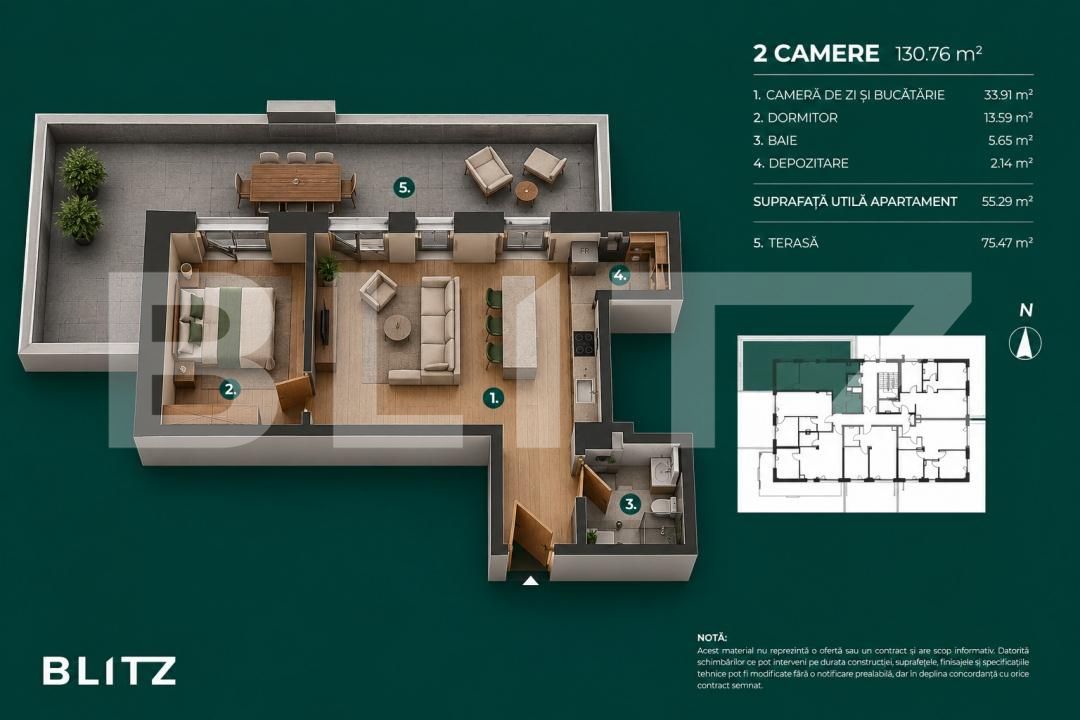 Apartament de vânzare 2 camere Bună Ziua - 197450AV | BLITZ Cluj-Napoca | Poza2