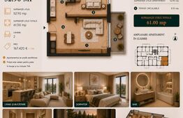 Apartament 2 camere, 52 mp | Standarde nZEB | Ansamblu nou | Buna Ziua