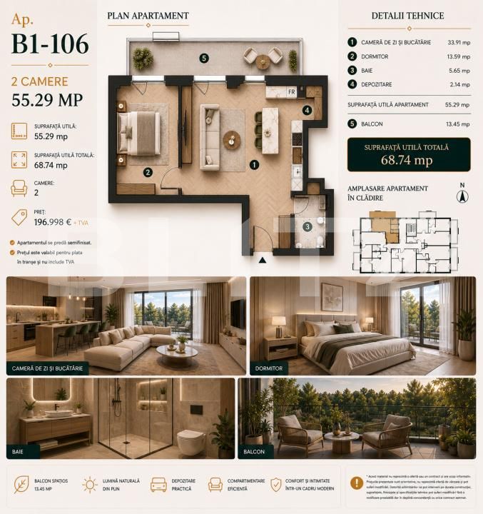 Apartament de vânzare 2 camere Bună Ziua - 197562AV | BLITZ Cluj-Napoca | Poza3