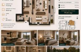 Apartament 3 camere, 77 mp | Standarde nZEB | Ansamblu nou | Buna Ziua