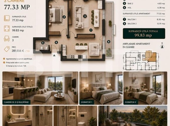 Apartament de vânzare 3 camere Bună Ziua - 197583AV | BLITZ Cluj-Napoca | Poza3
