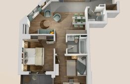 Apartament 3 camere, 2 bai, 67mp, zona Vivo