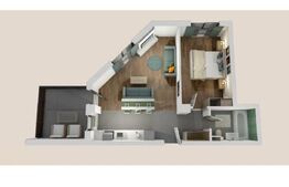 Apartament 2 camere, bloc nou, semifinisat, 52 mp, zona Vivo