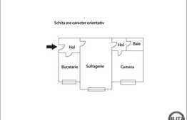 Apartament 2 camere semidecomandate, 41 mp, in zona Hermes