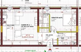 Apartament 2 camere, terasa 22 mp, 57.40 mp, garaj, Eroilor