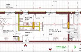Apartament 2 camere, terasa 24 mp, 51 mp, garaj, Eroilor
