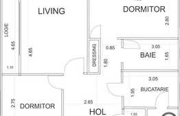 3 camere de vanzare 70 mp utili, etaj intermediar. Boxa la subsol inclusa!