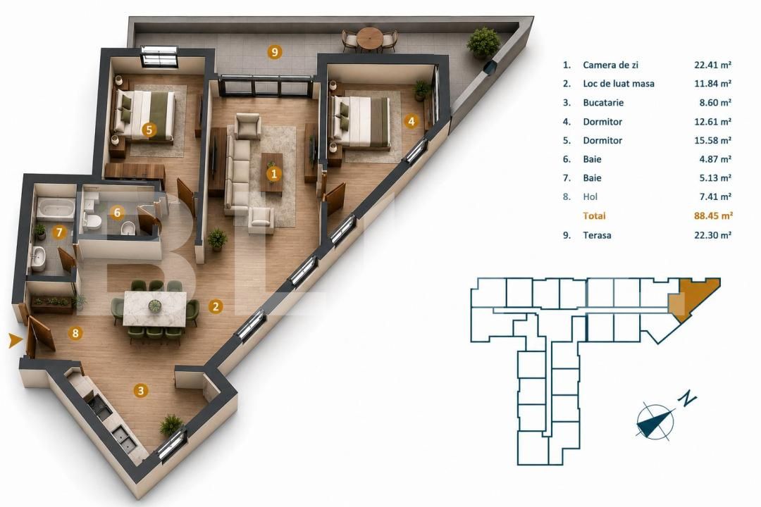 Apartament de vânzare 3 camere Intre Lacuri - 199606AV | BLITZ Cluj-Napoca | Poza10