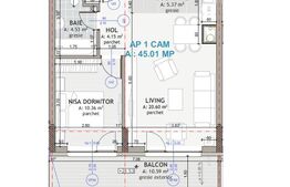 Apartament 2 camere, 45 mp, terasa 10 mp, zona Eroilor