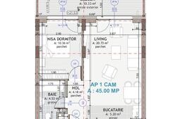 Apartament 2 camere, 45 mp, terasa 10 mp, zona Eroilor