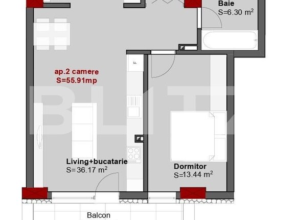 Apartament de vânzare 2 camere Central - 200950AV | BLITZ Cluj-Napoca | Poza3