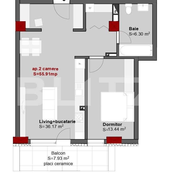 Apartament de vânzare 2 camere Central - 200950AV | BLITZ Cluj-Napoca | Poza3