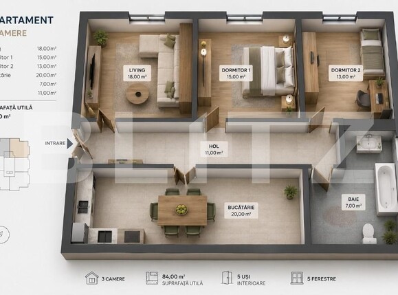 Apartament de vânzare 3 camere Centrul Istoric - 201579AV | BLITZ Brașov | Poza1